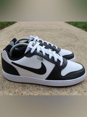 Nike Men's Ebernon Low Premium Black/White Sneakers Sz 10